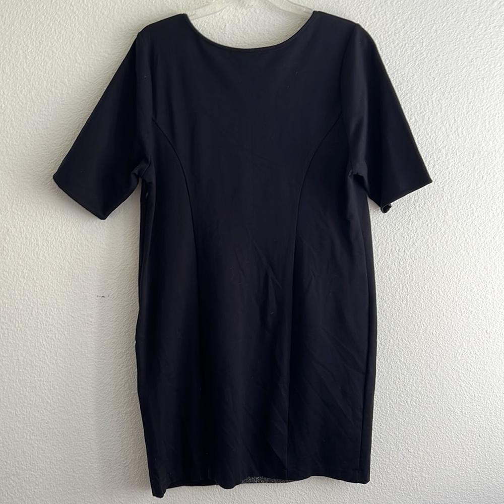 LANE BRYANT Black Ponte Knit Lace DRESS.  Size 16 - Picture 5 of 6